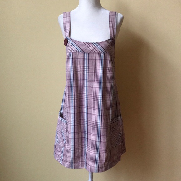 FANG Dresses & Skirts - NWT Fang Red Plaid Cross Back Jumper Dress